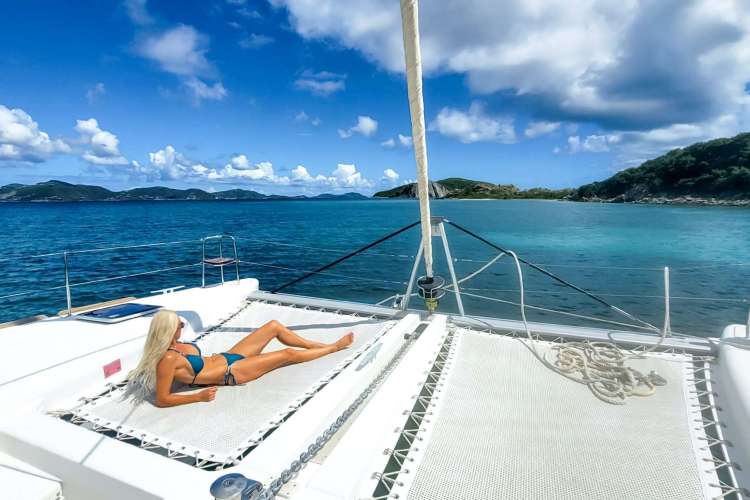 Lounging on the foredeck and tramps