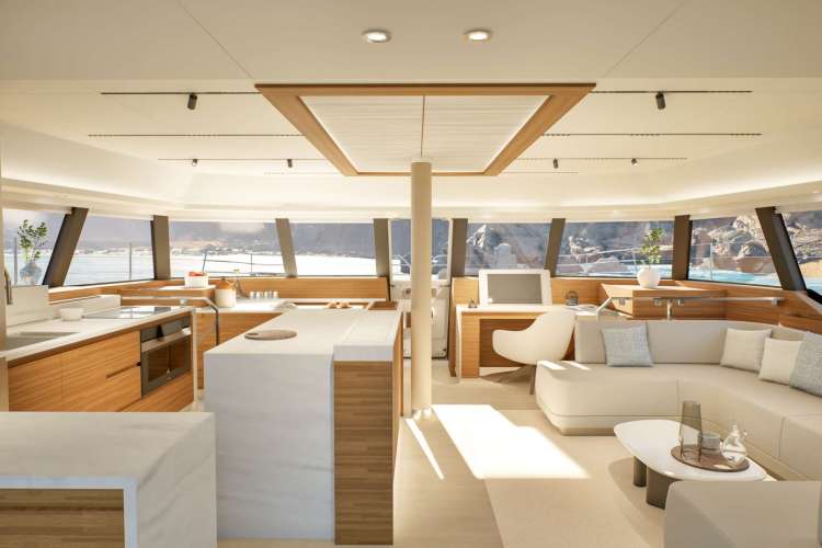 The large saloon and galley