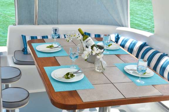 Dining in the cockpit