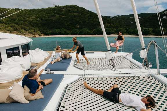The foredeck with beanbags