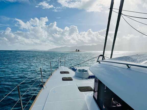 Under the waters blue boat shot
