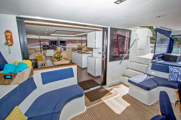 Spacious Aft Deck and Salon Entrance