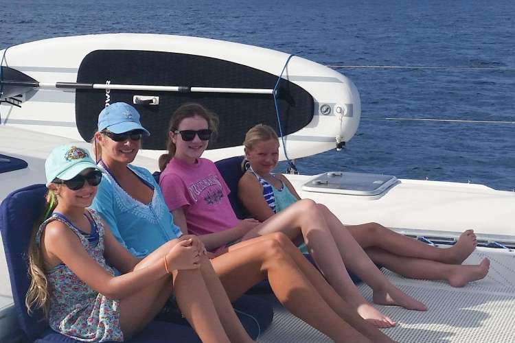 Lounging on the foredeck