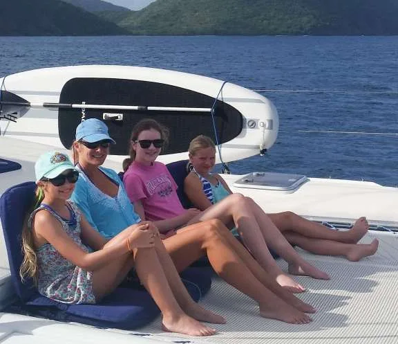 Lounging on the foredeck