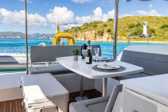 The cockpit and alfresco dining area