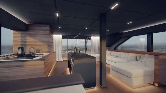 Fly bridge with jacuzzi