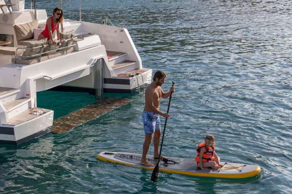 Having Fun Paddle Boarding