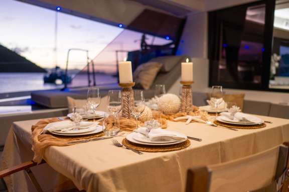 Dining on the aft deck