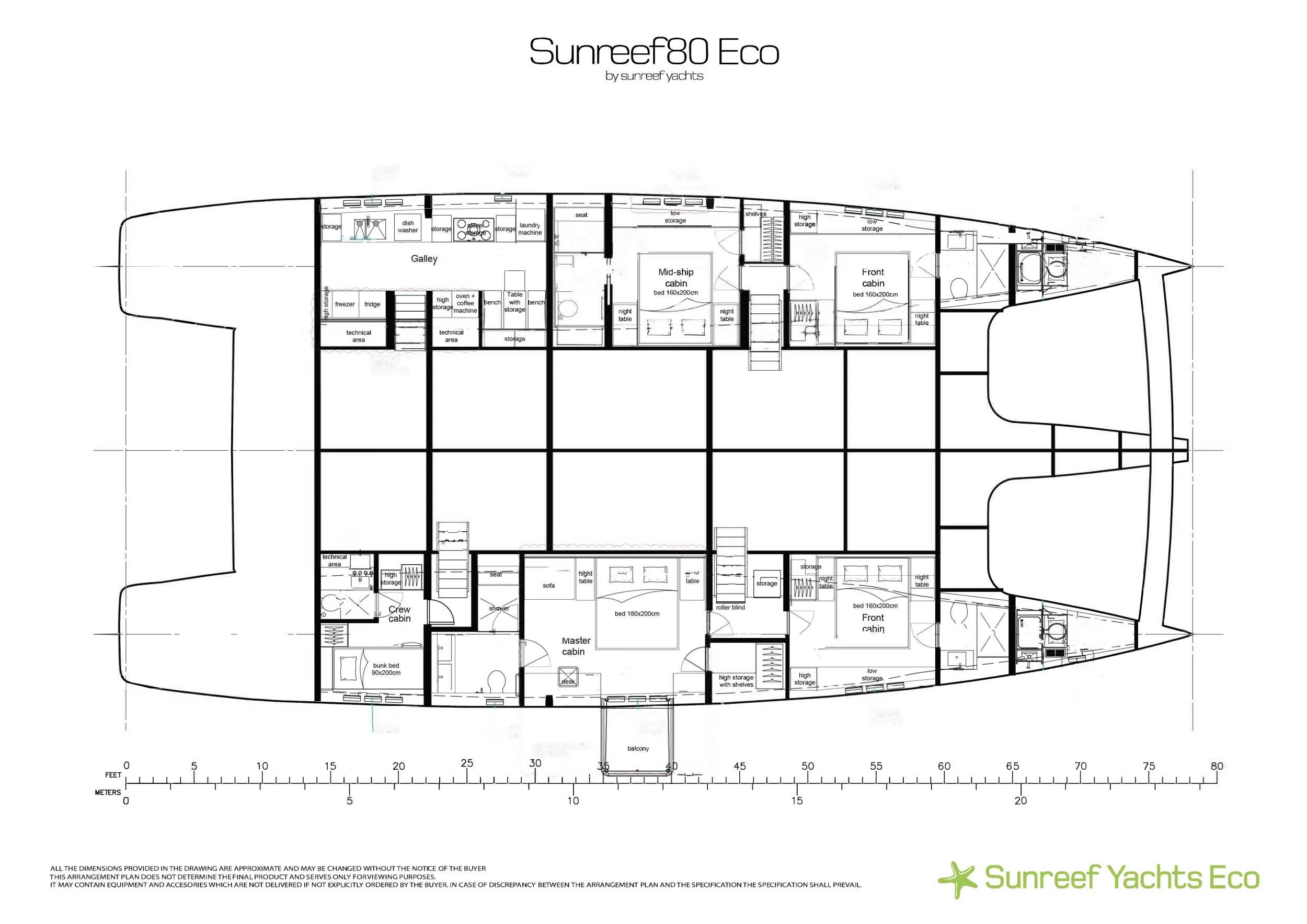 Layout of Sunreef Eco 80 2024