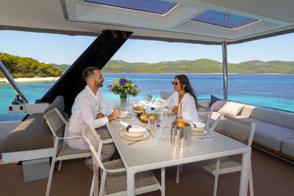 Dining on the Flybridge deck