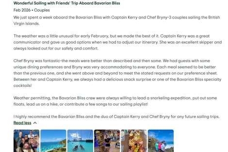 Review img # 7 of the yacht Bavarian Bliss