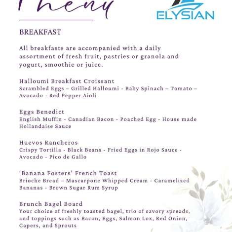 Food onboard ELYSIAN # 1