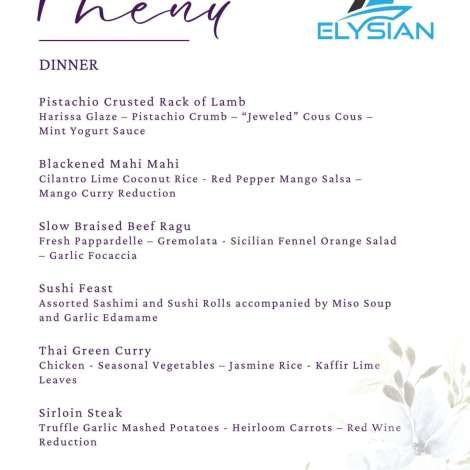 Food onboard ELYSIAN # 4