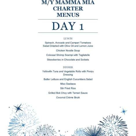 Food onboard MAMMA MIA # 1