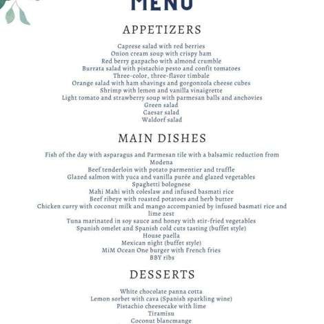 Food onboard MIM OCEAN 1 # 1