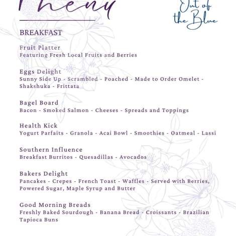 Food onboard OUT OF THE BLUE # 1