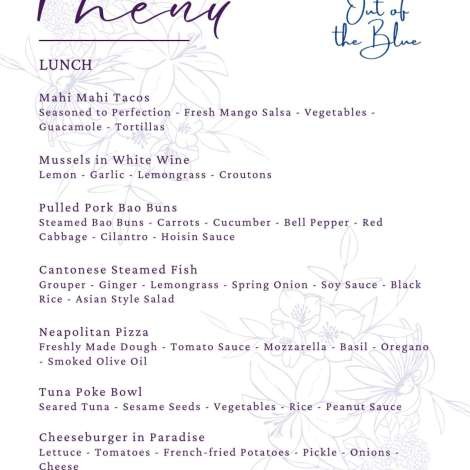Food onboard OUT OF THE BLUE # 2