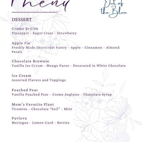 Food onboard OUT OF THE BLUE # 5