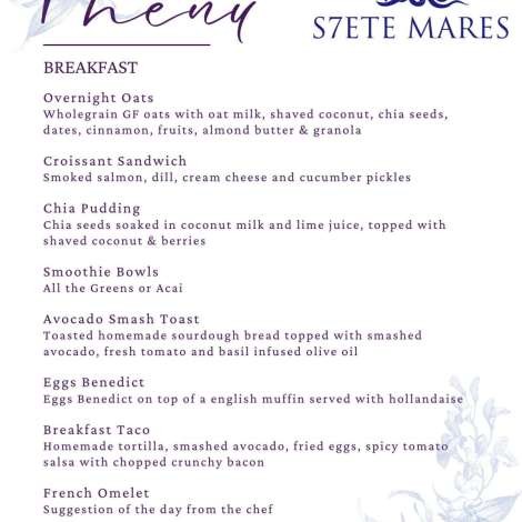 Food onboard SIETE MARES # 1