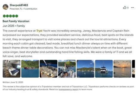 Review img # 9 of the yacht Tryst