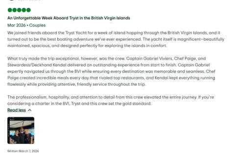 Review img # 5 of the yacht Tryst